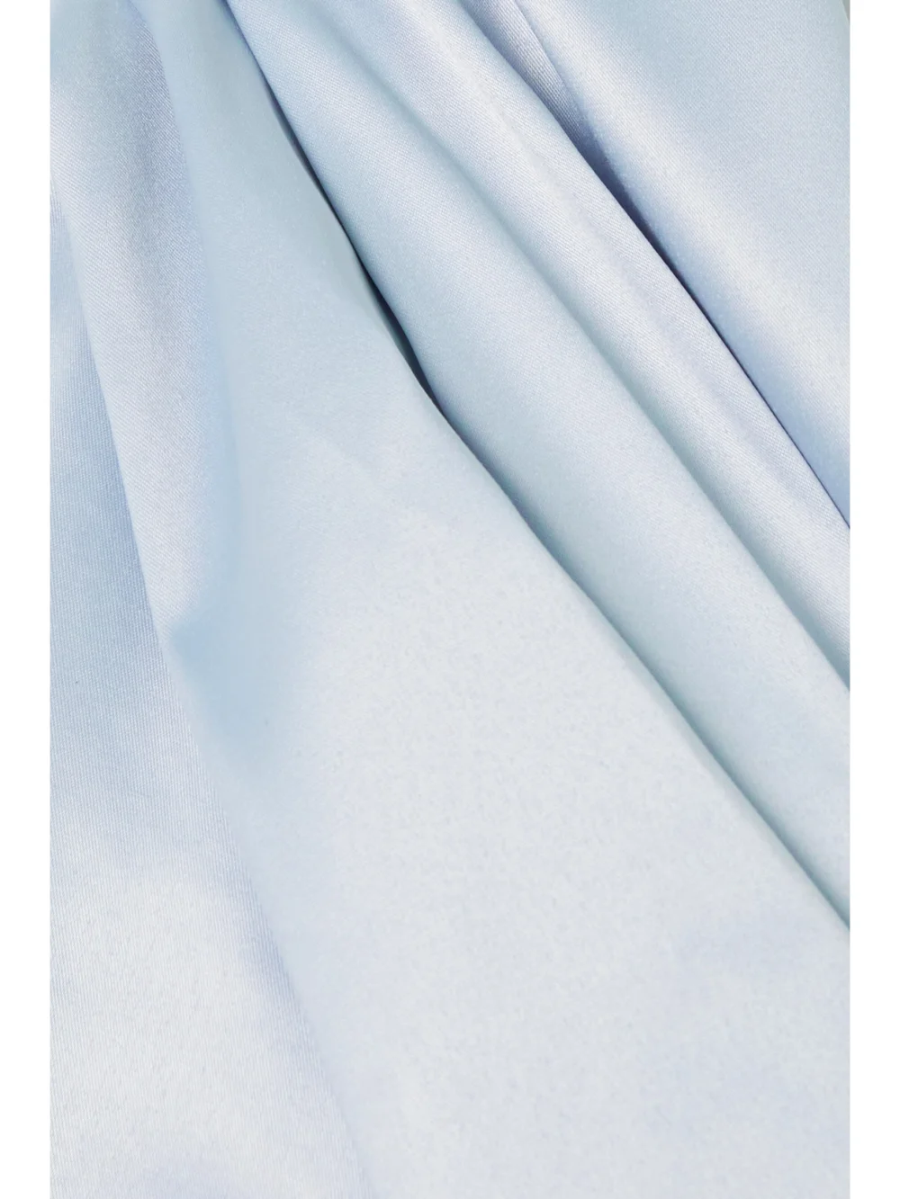 Close-up detail of the 16Arlington Blake One-shoulder Draped Satin Mini Dress