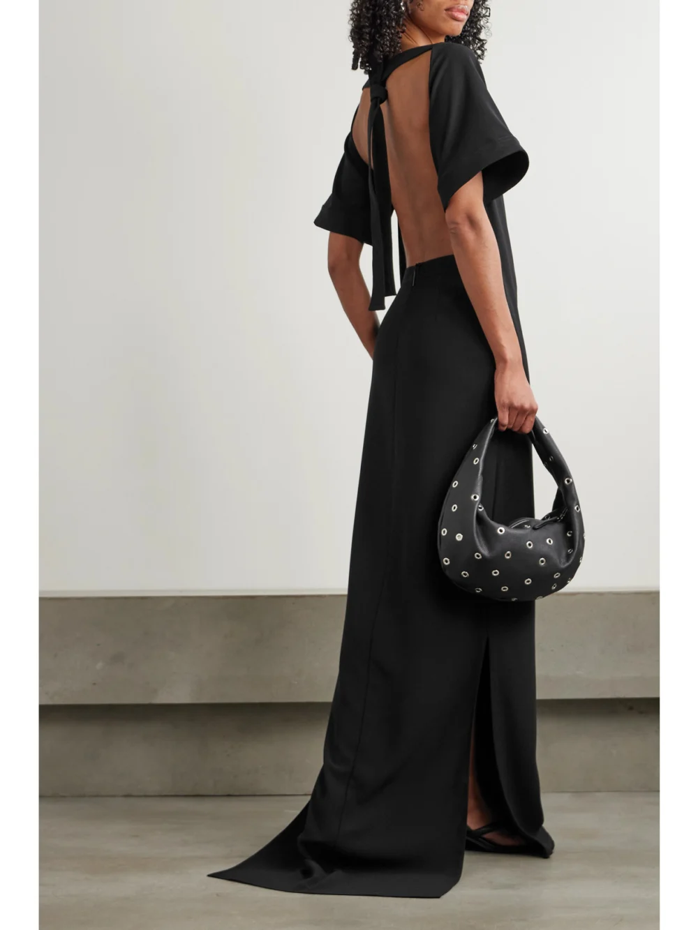 16Arlington Clelia Open-back Crepe Gown, worn by a model