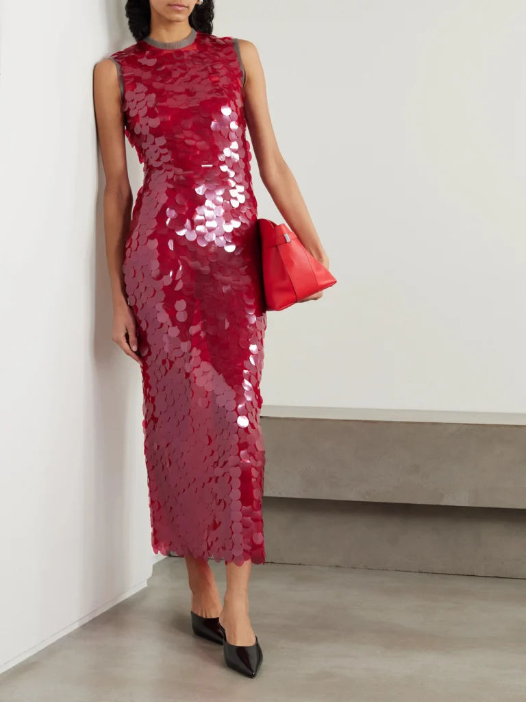 16Arlington Tovia Sequined Stretch-tulle Midi Dress
