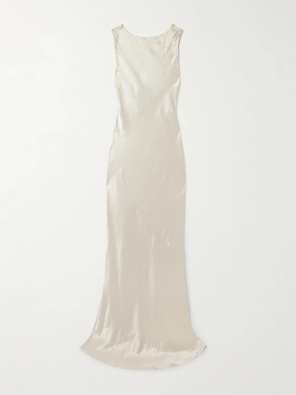 Abadia Draped Hammered-satin Gown in silver