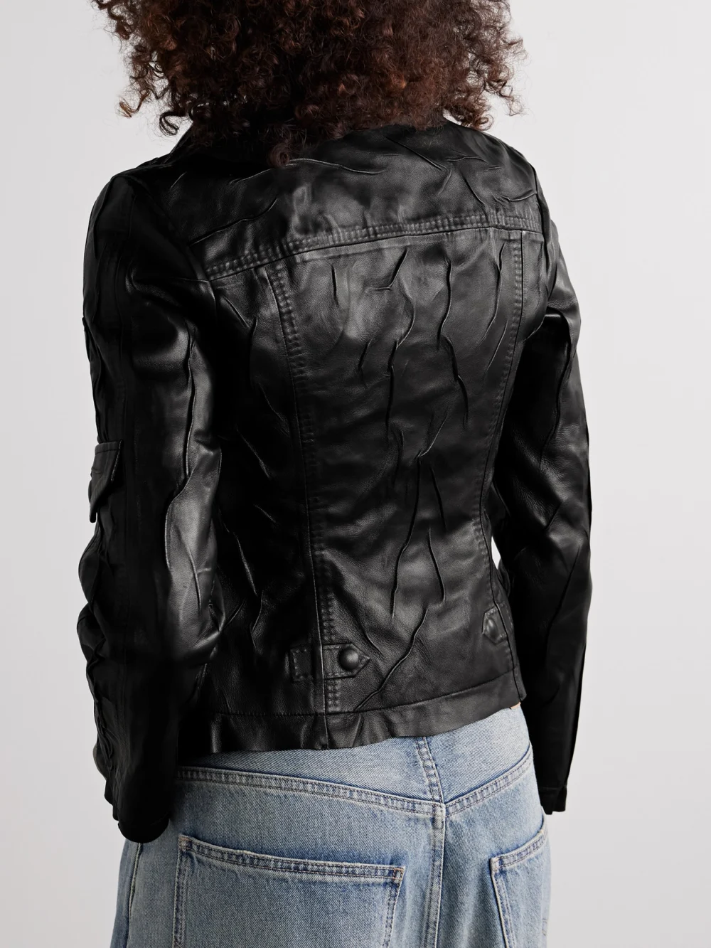 Back view of the Acne Studios Distressed Leather Jacket