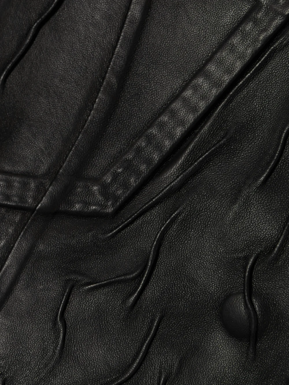 Close-up detail of the Acne Studios Distressed Leather Jacket