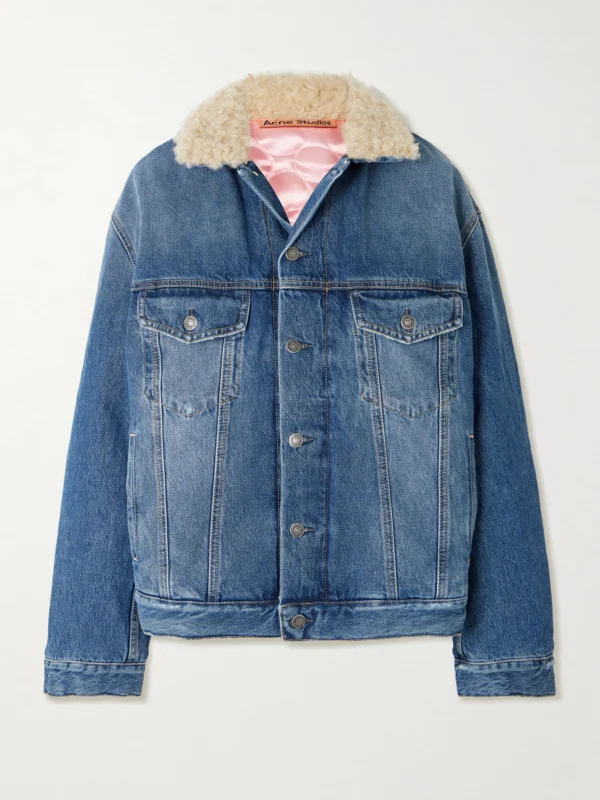 Acne Studios Fleece-trimmed Padded Denim Jacket