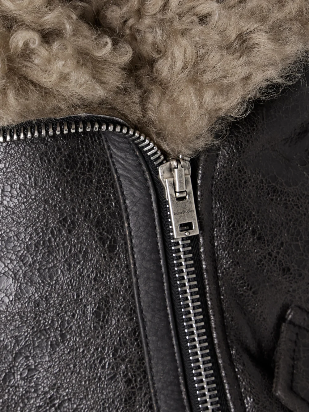Close-up detail of the Acne Studios Shearling Jacket