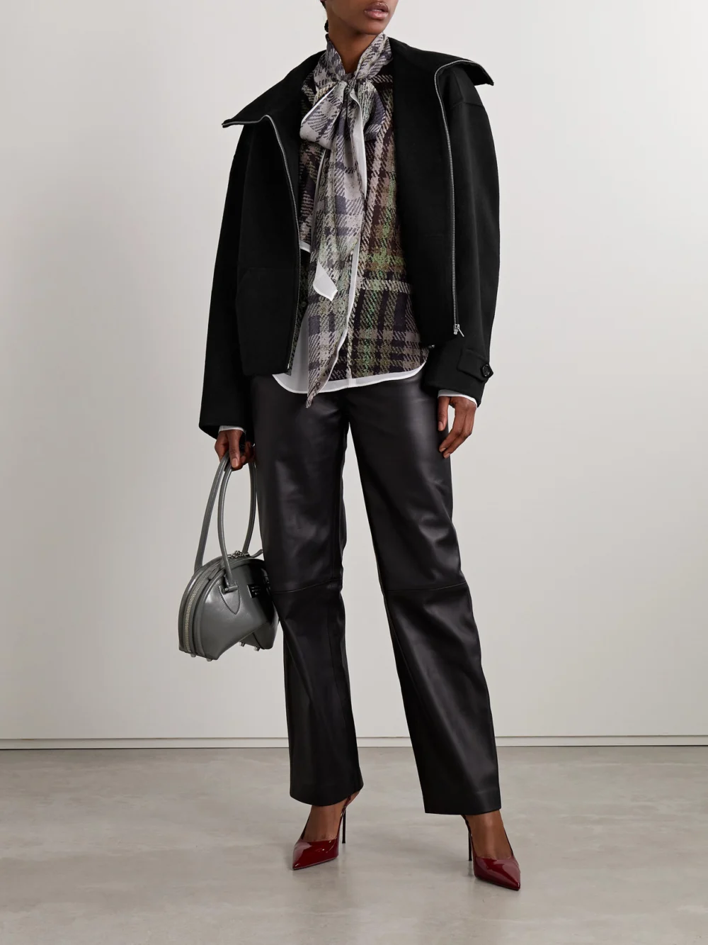 Acne Studios Wool and Cashmere-blend Felt Jacket, worn by a model