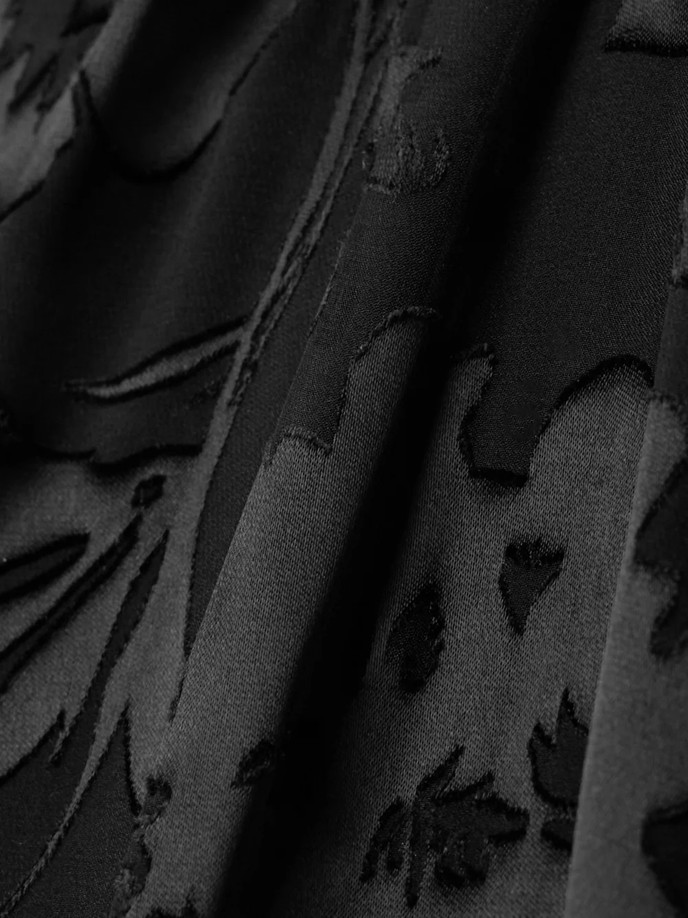 Close-up detail of the Adam Lippes Giulia Devoré-satin Halterneck Top