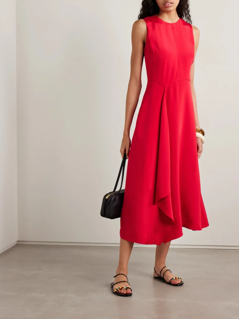 Adam Lippes Lynn Draped Silk-crepe Midi Dress