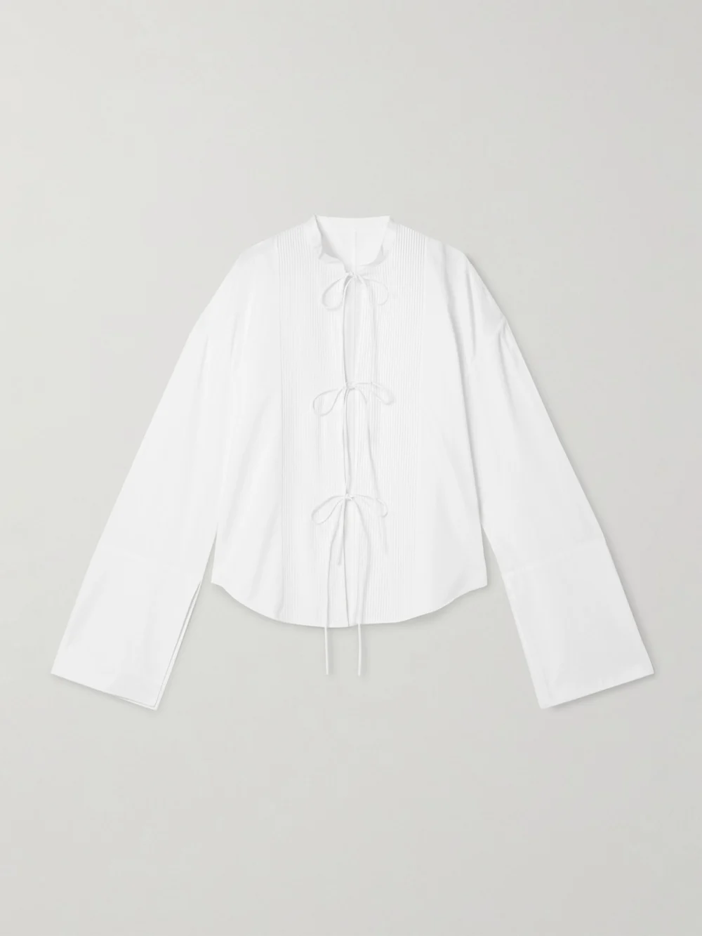 Adam Lippes Mick Oversized Pintucked Organic Cotton-poplin Shirt in white