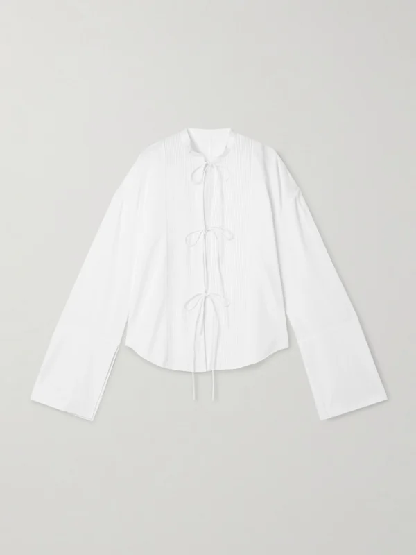 Adam Lippes Mick Oversized Pintucked Organic Cotton-poplin Shirt