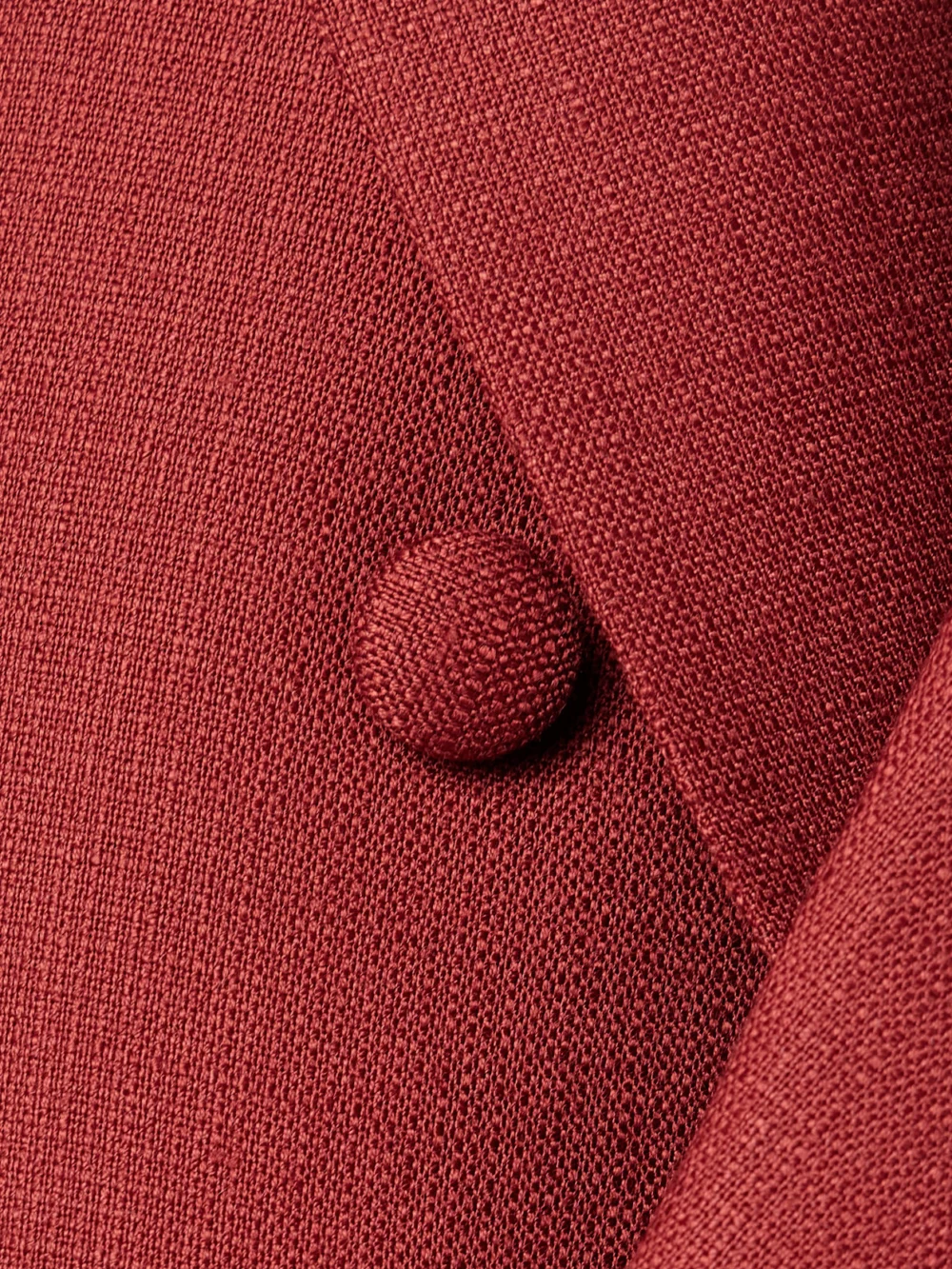 Close-up detail of the Adam Lippes Riva Double-breasted Canvas Blazer