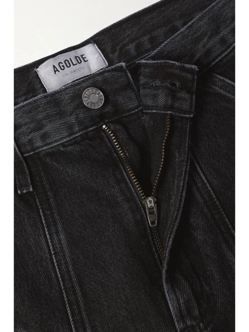 Close-up detail of the Agolde Cooper Cargo I Organic High-rise Straight-leg Jeans