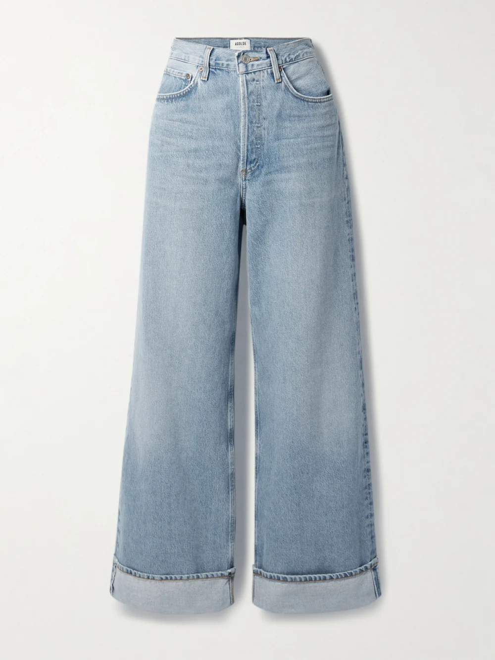 Agolde Dame High-rise Wide-leg Jeans in mid denim