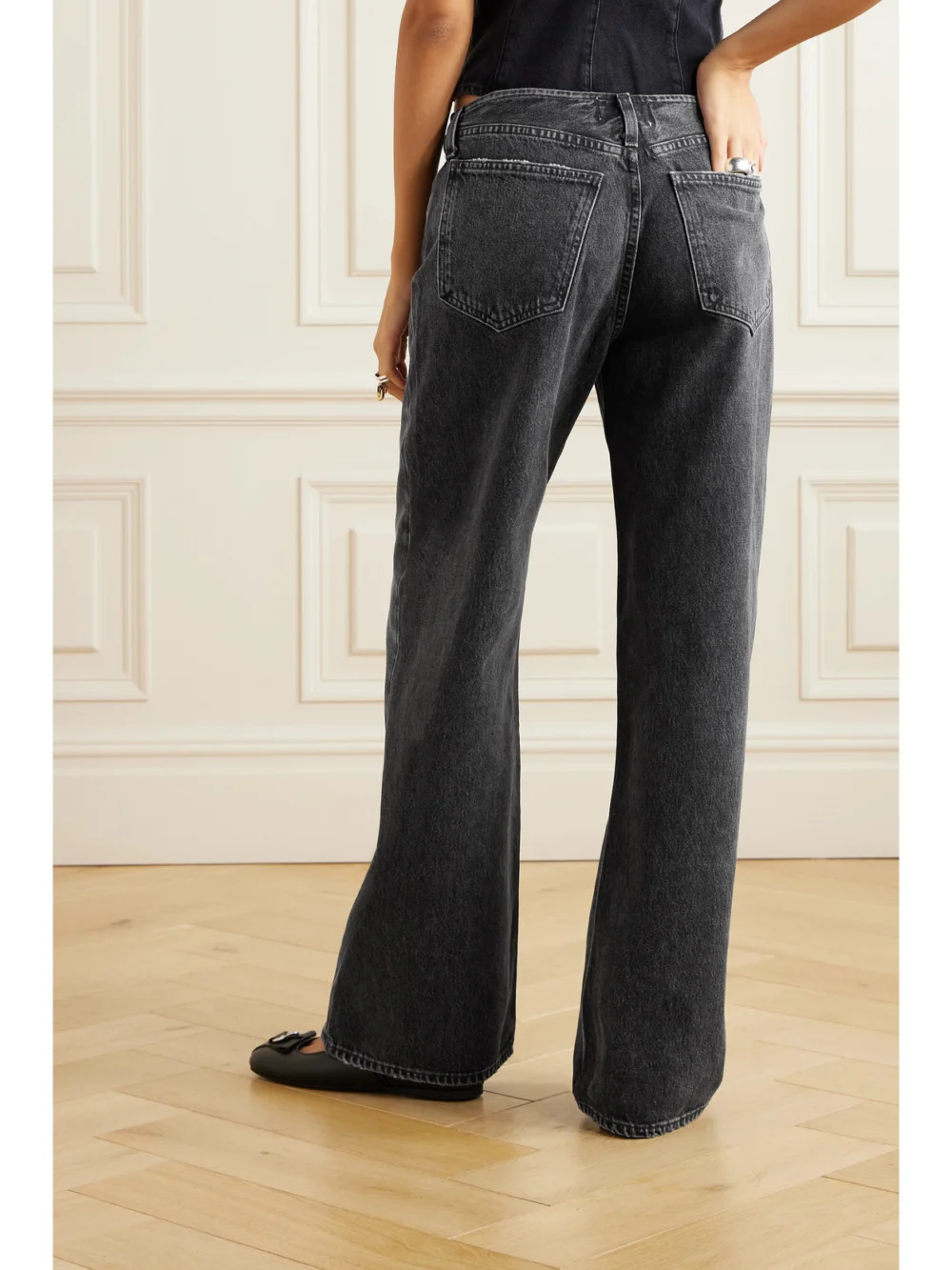 Back view of the Agolde Lex Organic Low-rise Wide-leg Jeans