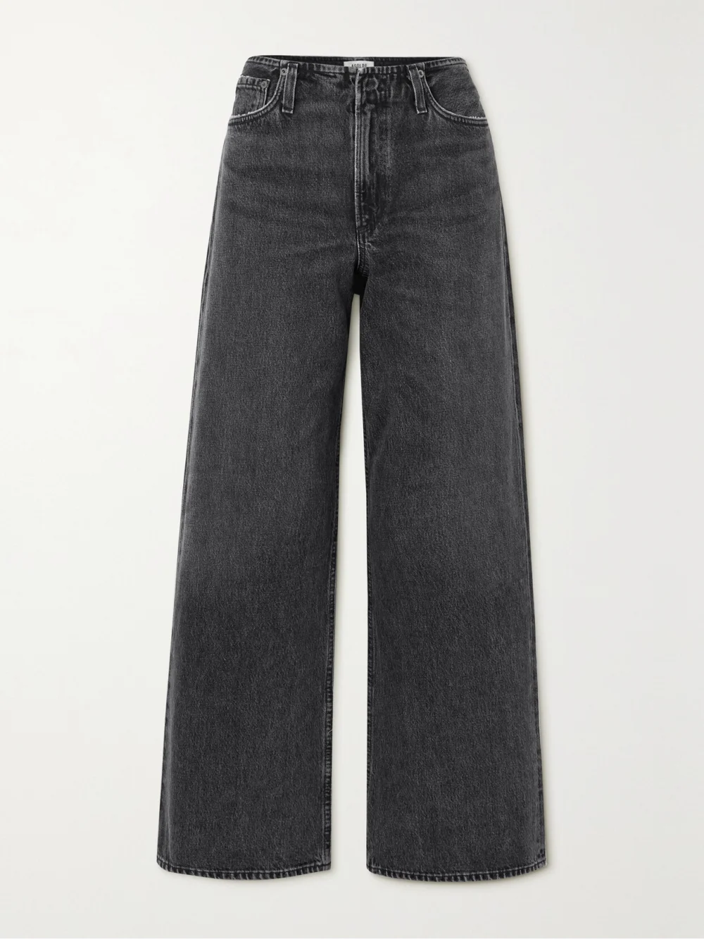 Agolde Lex Organic Low-rise Wide-leg Jeans in black