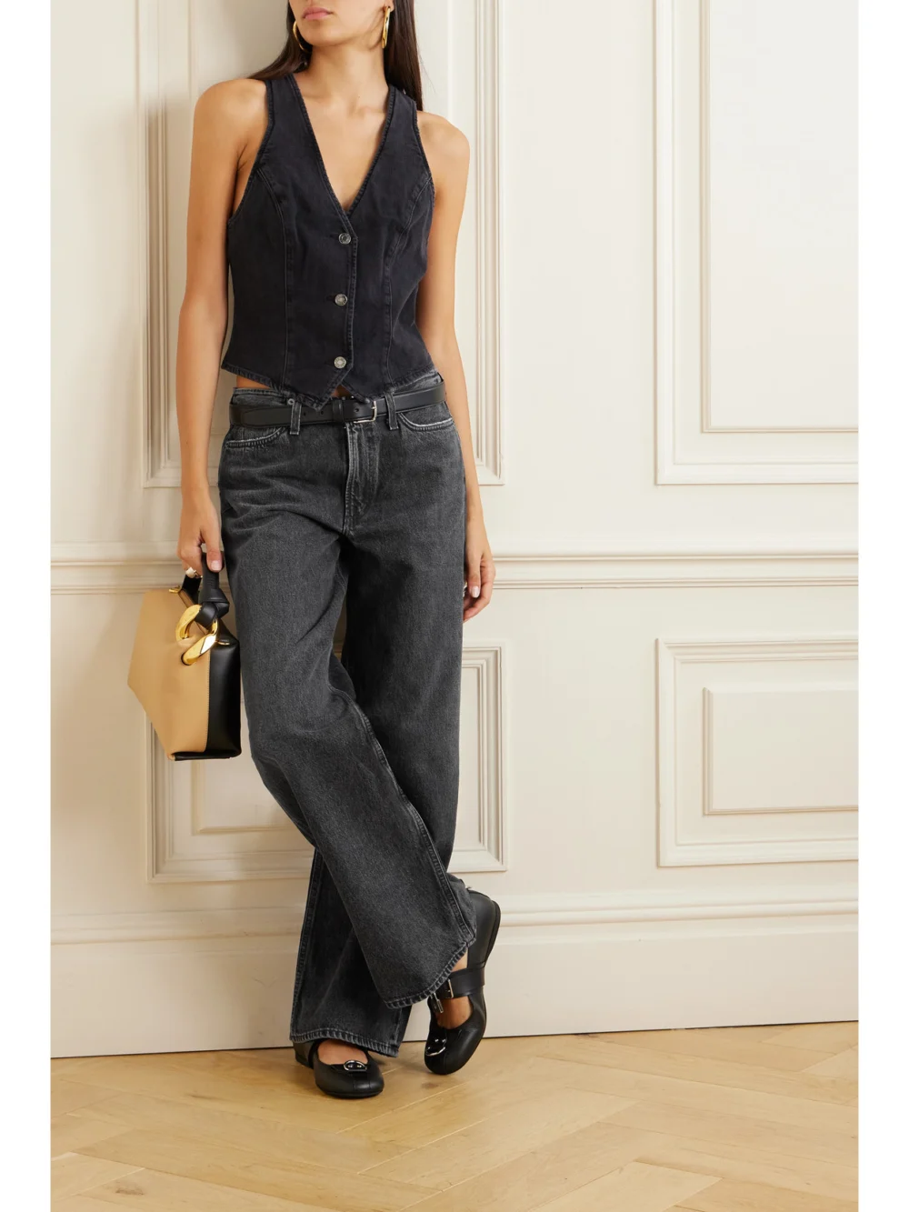 Agolde Lex Organic Low-rise Wide-leg Jeans, worn by a model