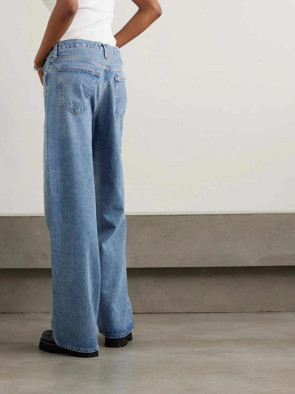 Back view of the Agolde Low Slung Puddle Low-rise Straight-leg Jeans