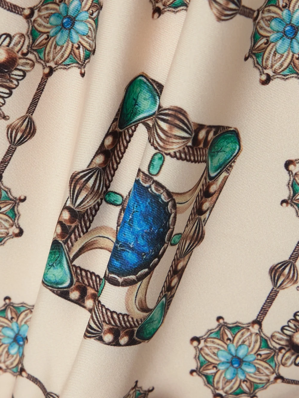 Close-up detail of the Agua by Agua Bendita Citrino Platero Cutout Printed Recycled Underwired Swimsuit