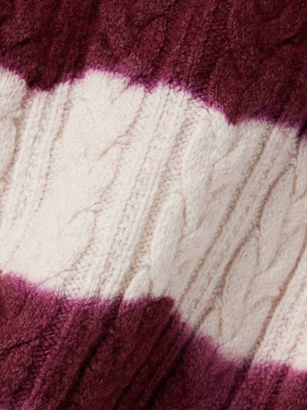 Close-up detail of the Aimé Leon Dore Cable-knit Striped Wool and Cotton-blend Polo Shirt