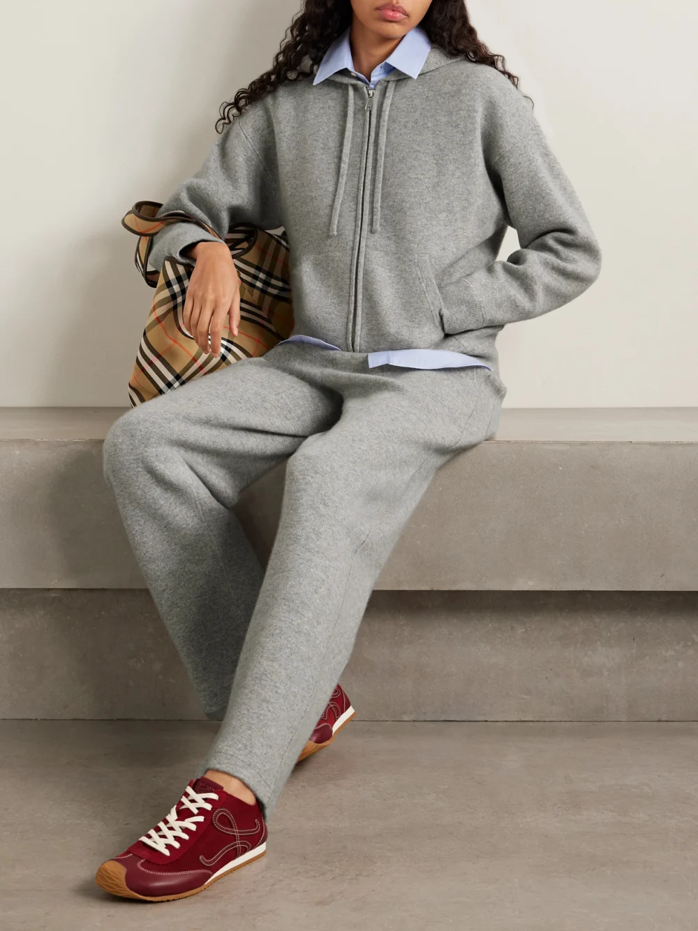 Aimé Leon Dore Cashmere-blend Zip-up Hoodie, worn by a model