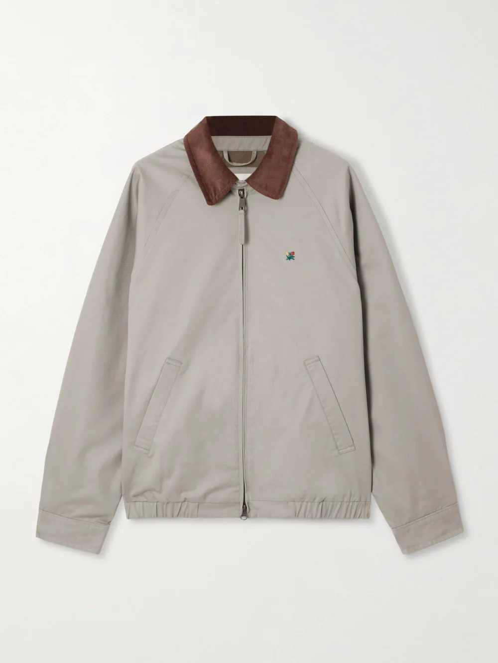 Aimé Leon Dore Corduroy-trimmed Embroidered Cotton-twill Jacket in gray