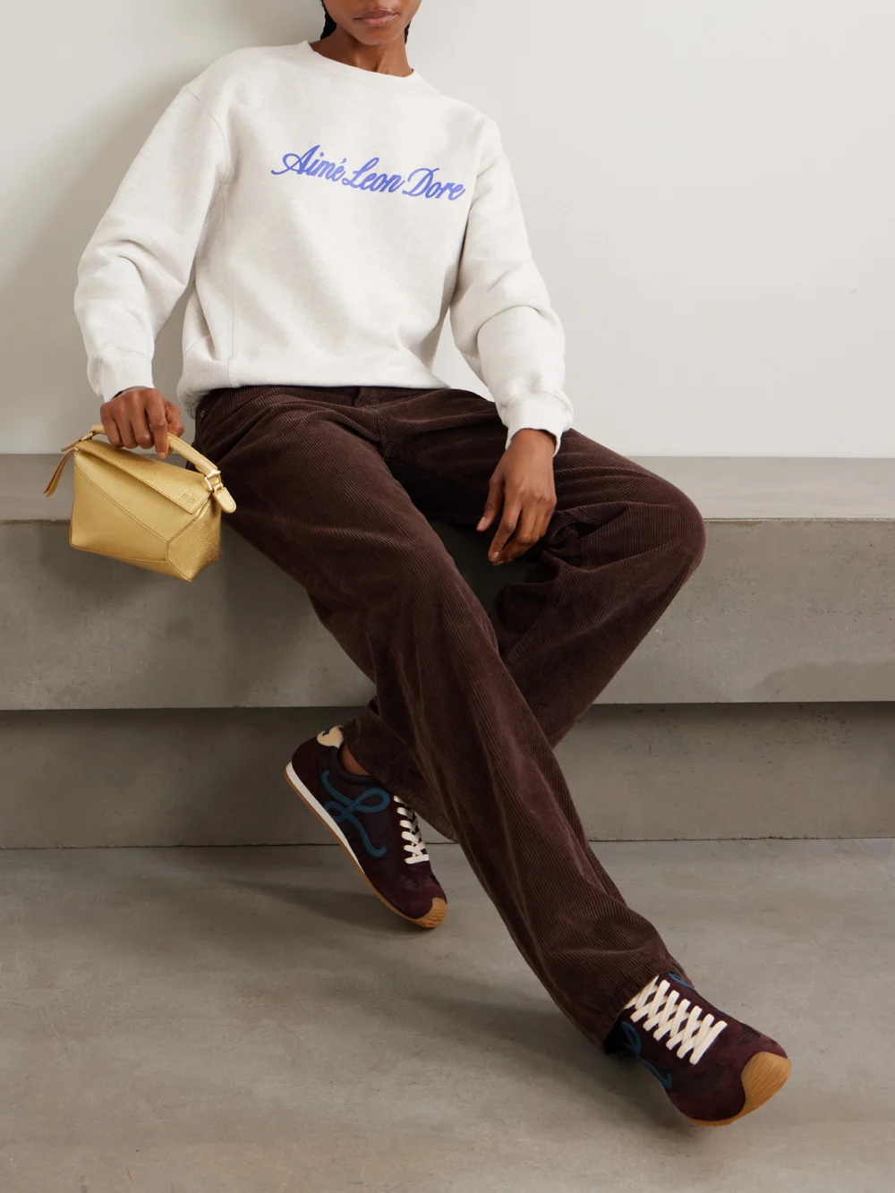 Aimé Leon Dore Logo-print Cotton-jersey Sweatshirt, worn by a model