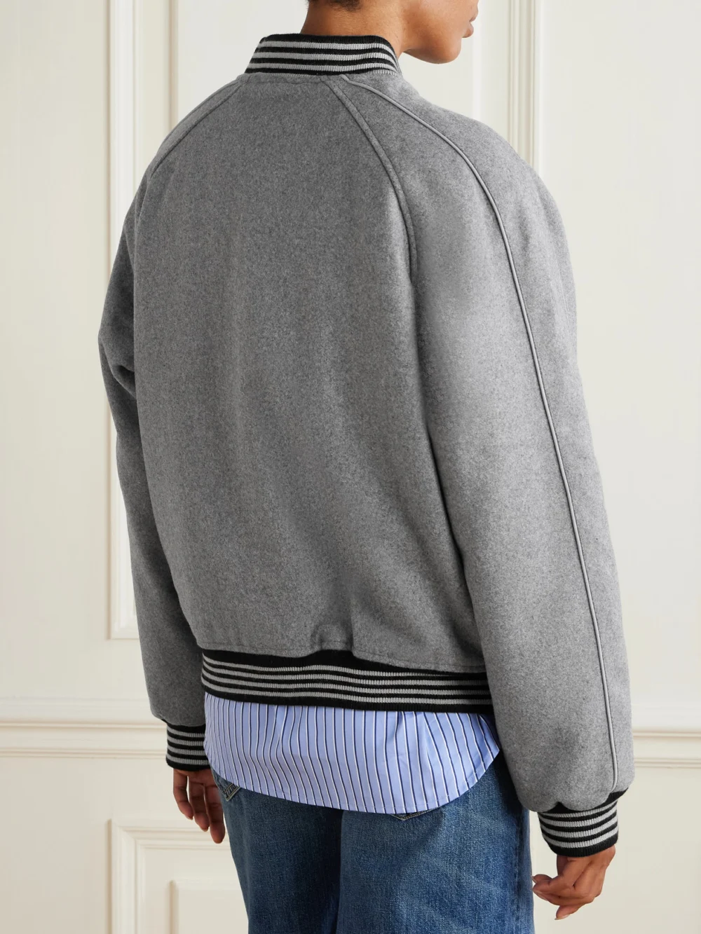Back view of the Aimé Leon Dore Wool Varsity Jacket