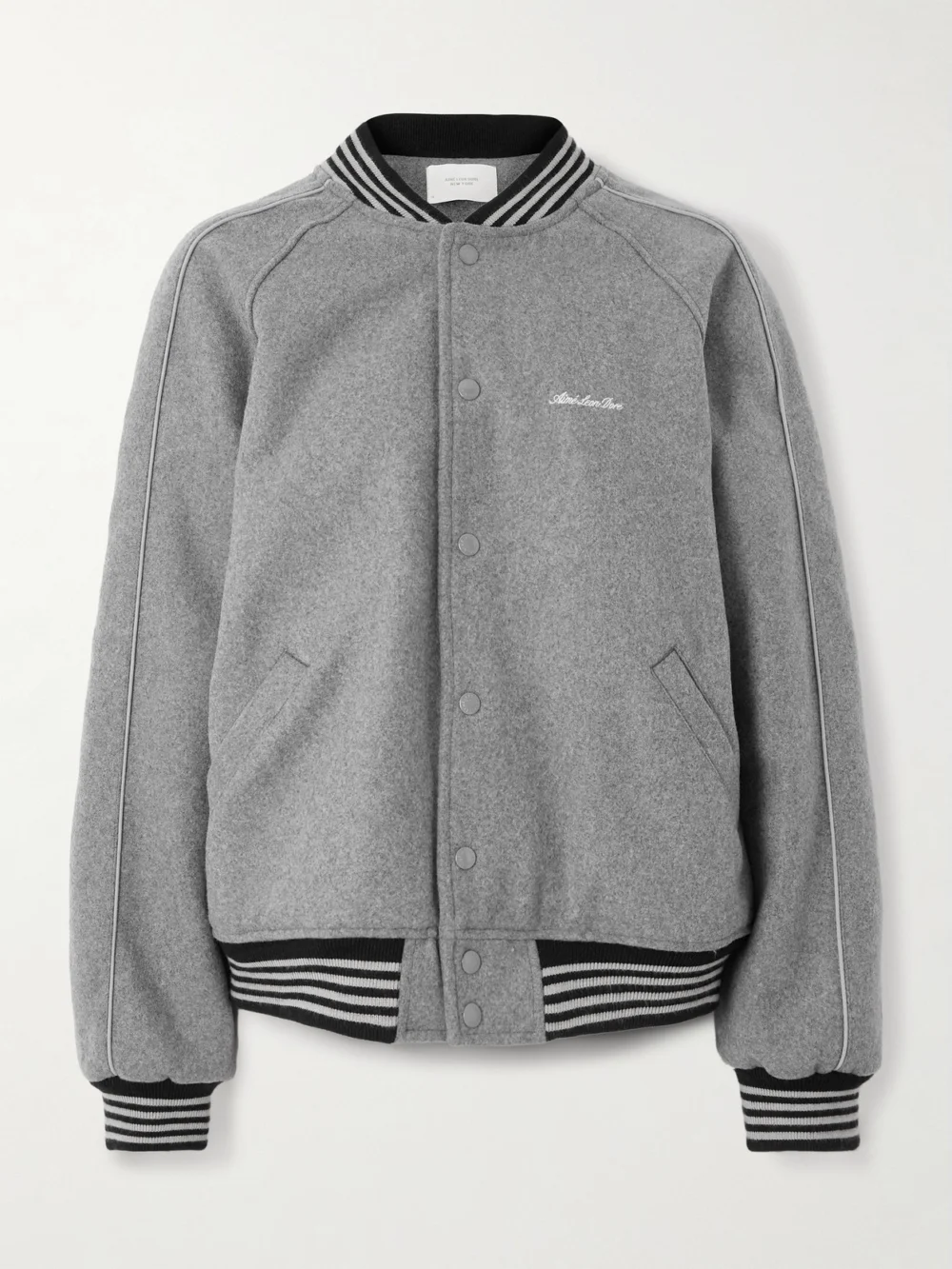 Aimé Leon Dore Wool Varsity Jacket in gray