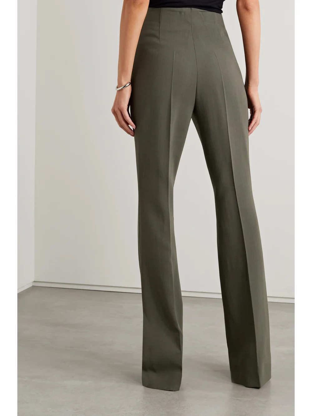 Back view of the Akris Faralda Wool-blend Flared Pants