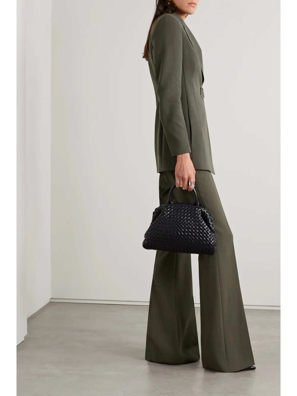 Akris Faralda Wool-blend Flared Pants, worn by a model