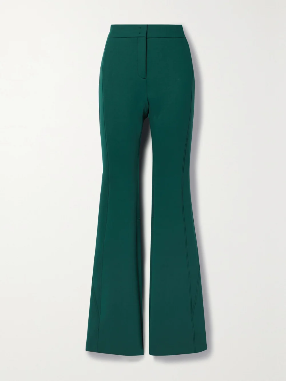 Akris Faris Stretch-cady Flared Pants in dark green