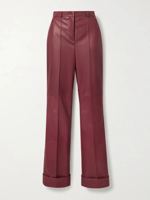 Akris Leather Straight-leg Pants