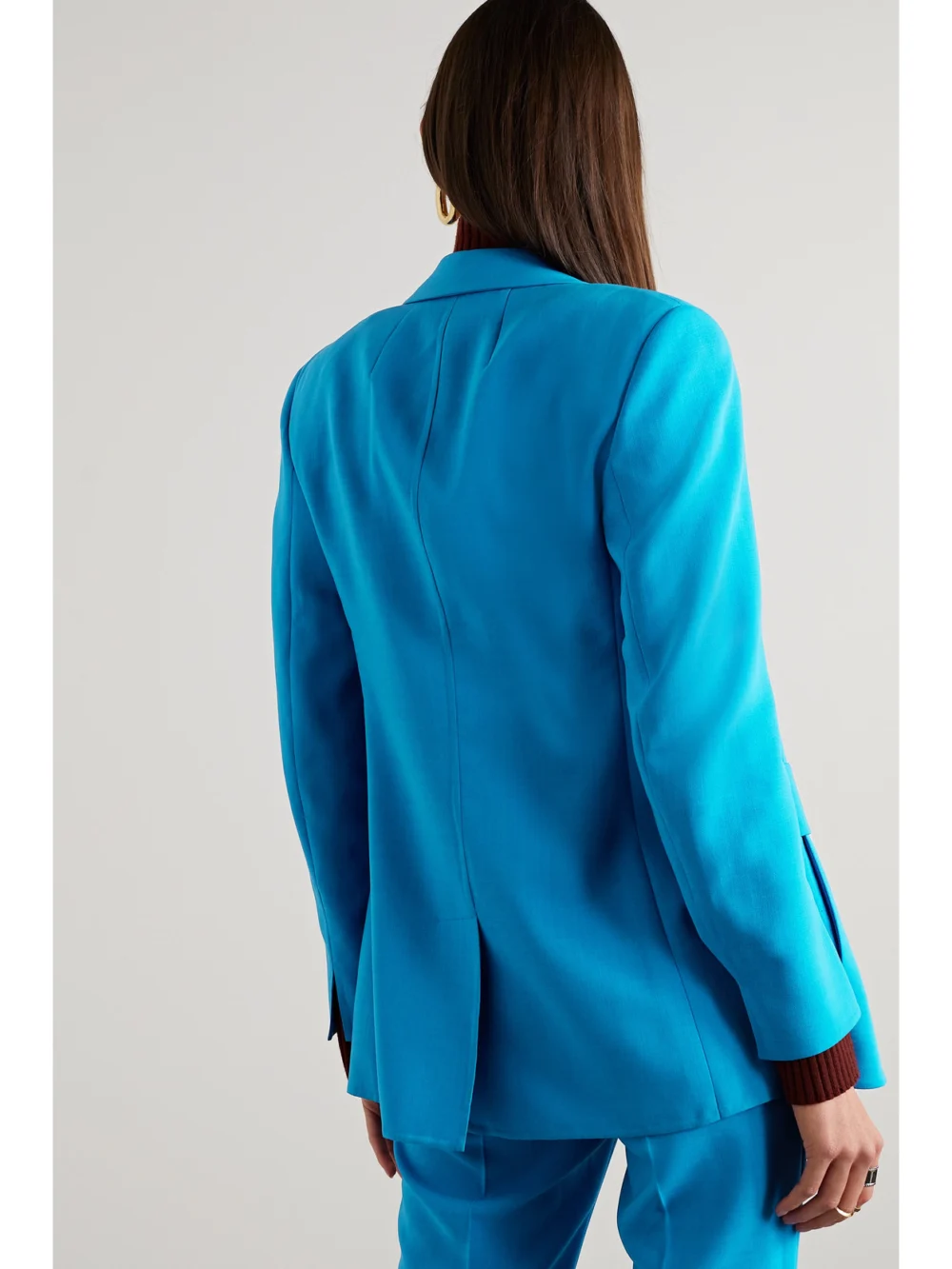 Back view of the Akris Lucia Wool-blend Crepe Blazer