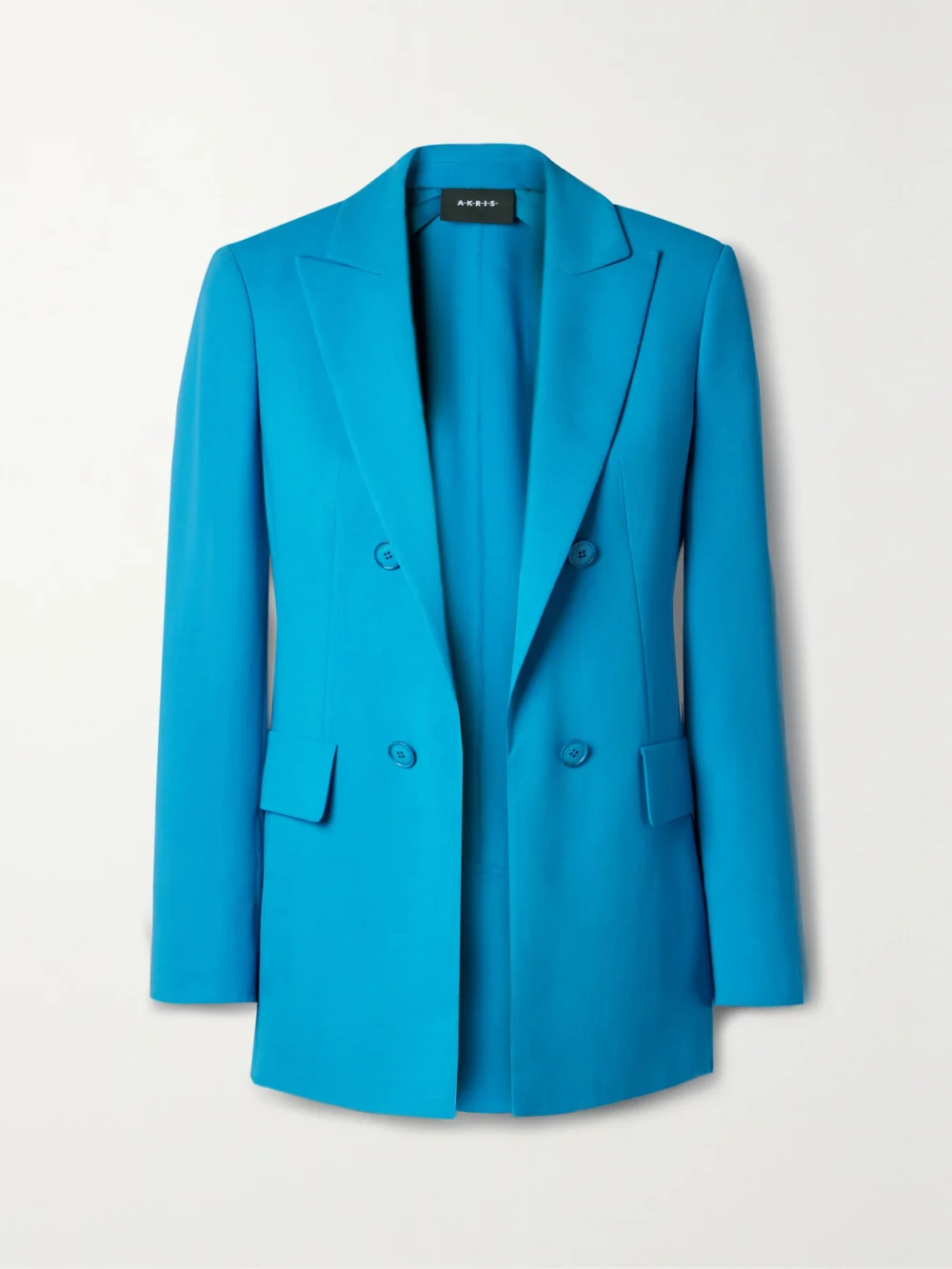 Akris Lucia Wool-blend Crepe Blazer in azure
