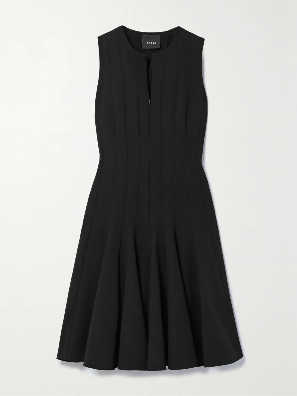 Akris Paneled Wool-blend Mini Dress in black