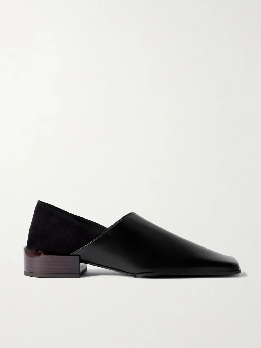 Alaïa Leather and Nubuck Loafers in black