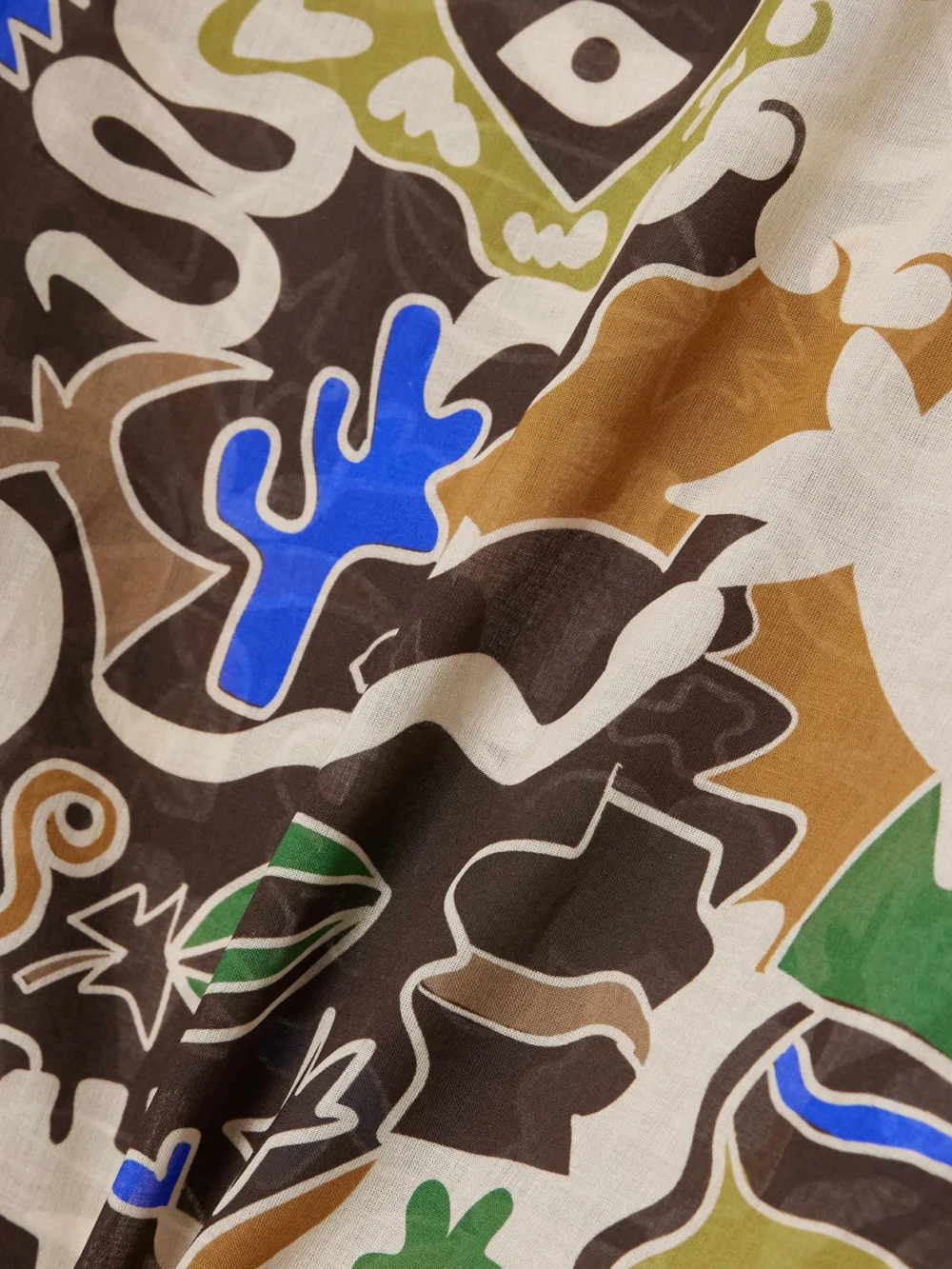 Close-up detail of the Alémais Maroc Frayed Printed Organic Cotton-voile Pareo