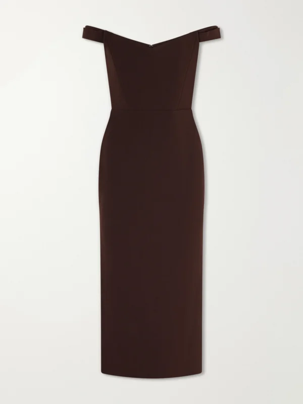 Alex Perry Off-the-shoulder Crepe Midi Dress