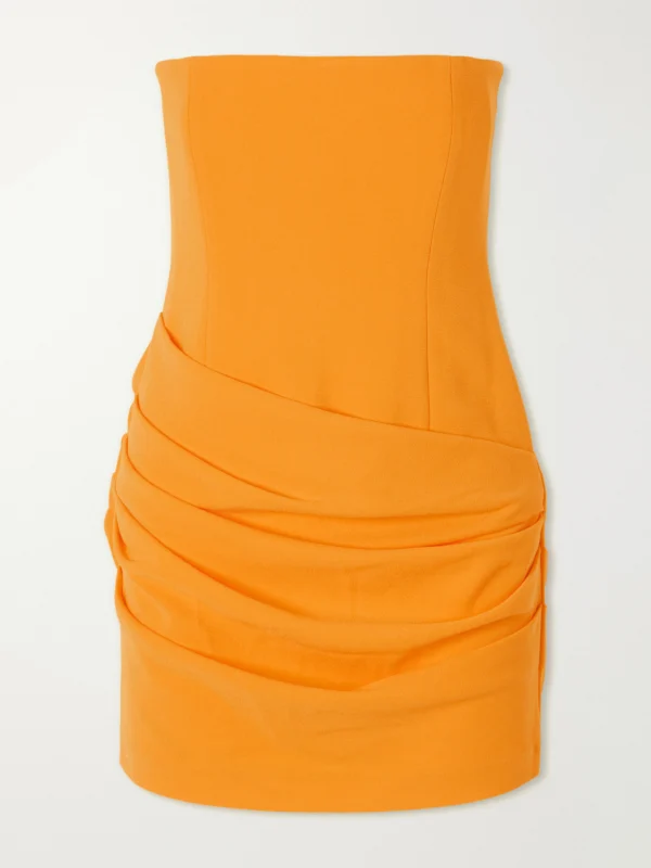Alex Perry Strapless Draped Crepe Mini Dress