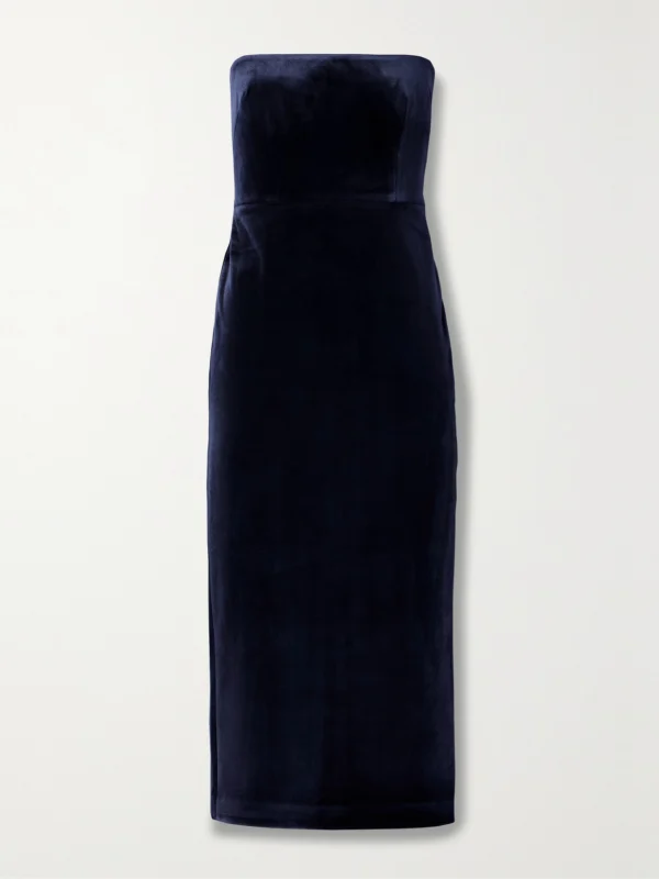 Alex Perry Strapless Velvet Midi Dress