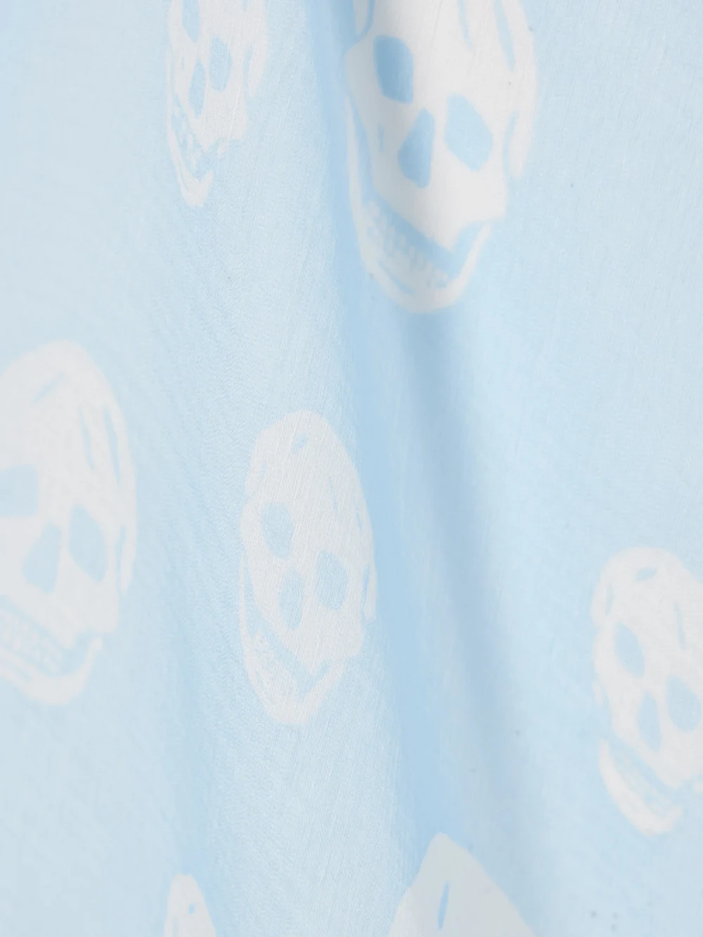 Close-up detail of the Alexander McQueen Printed Silk-chiffon Scarf