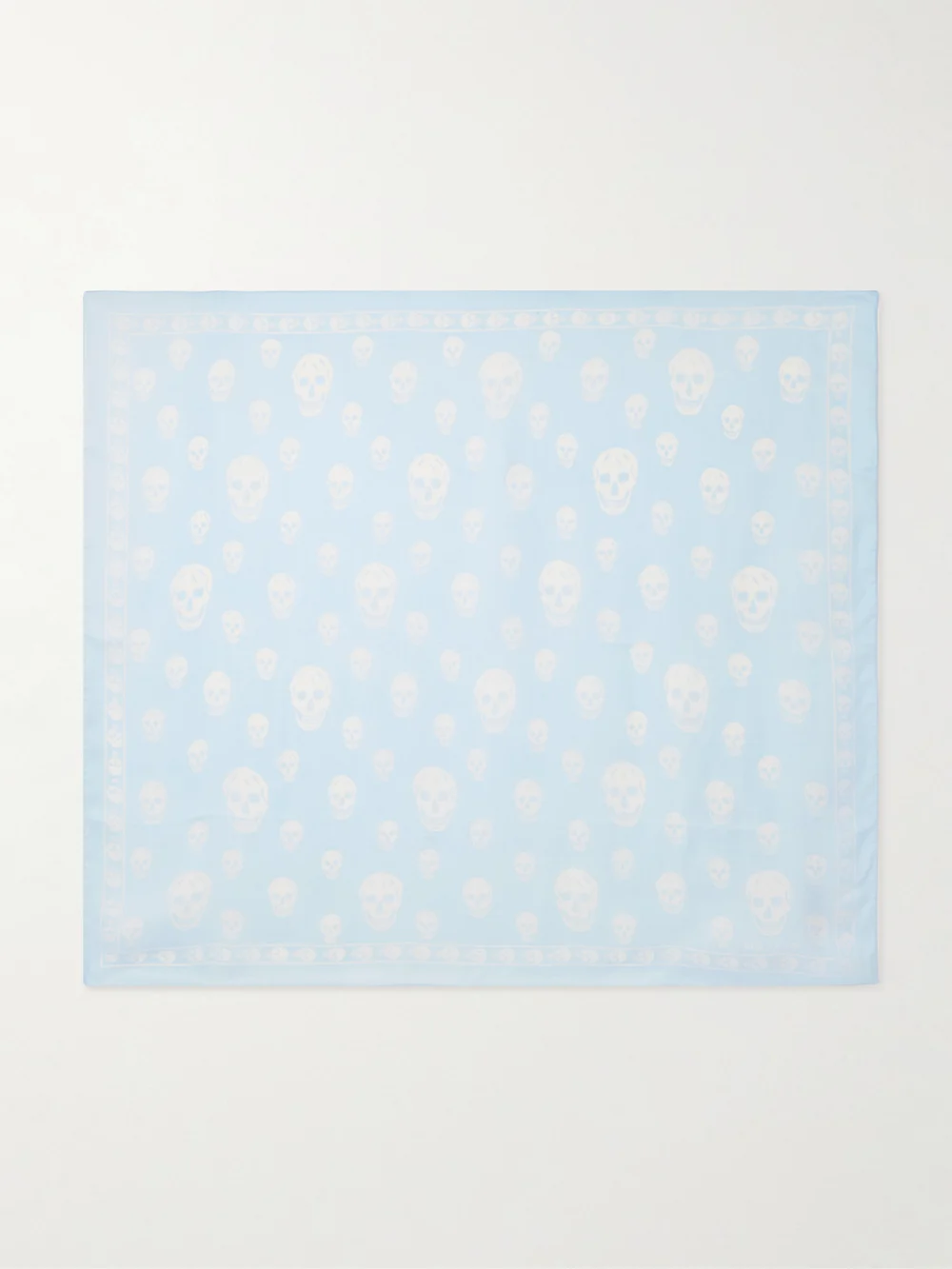Alexander McQueen Printed Silk-chiffon Scarf in sky blue