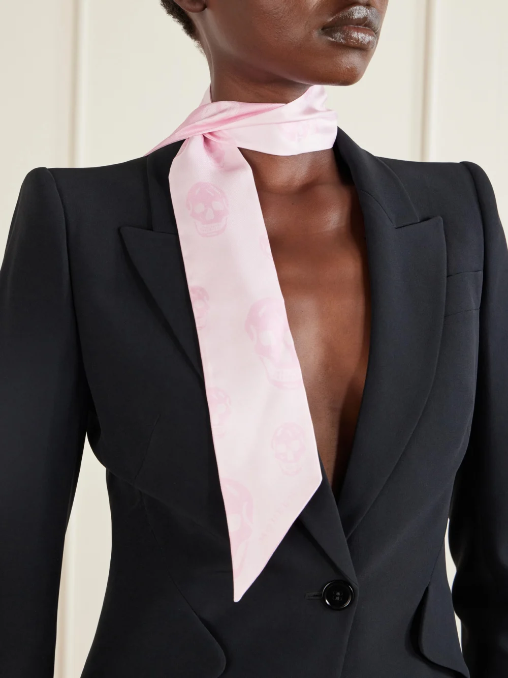 Alexander McQueen Printed Silk-twill Scarf, styled view