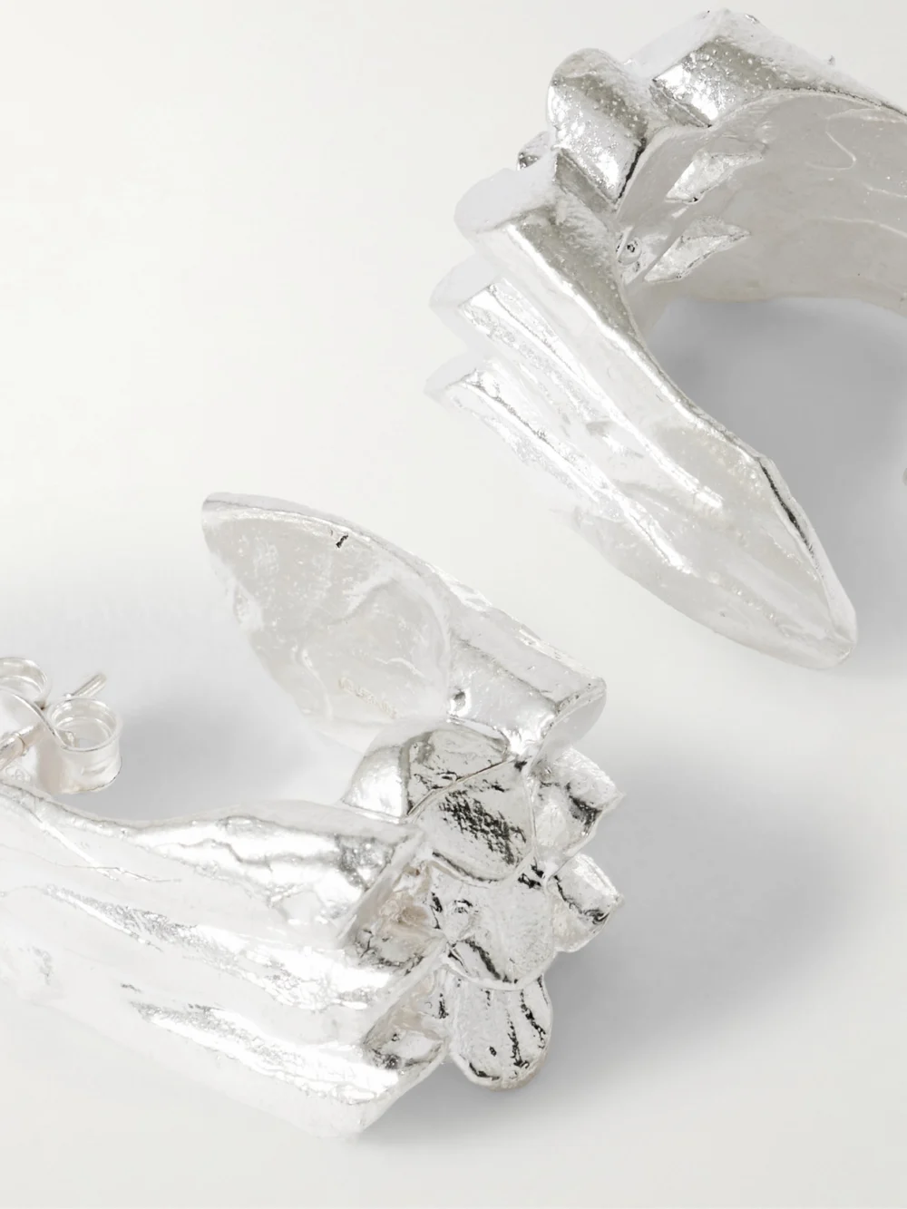 Close-up detail of the Alighieri The Dance of the Notes Recycled Silver Earrings