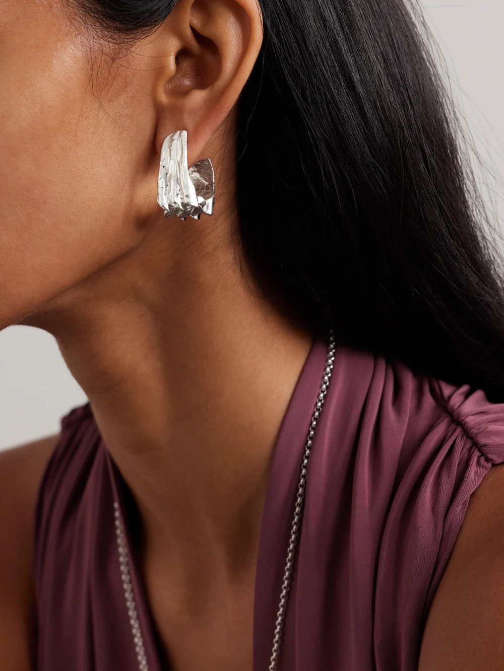 Alighieri The Dance of the Notes Recycled Silver Earrings, styled view