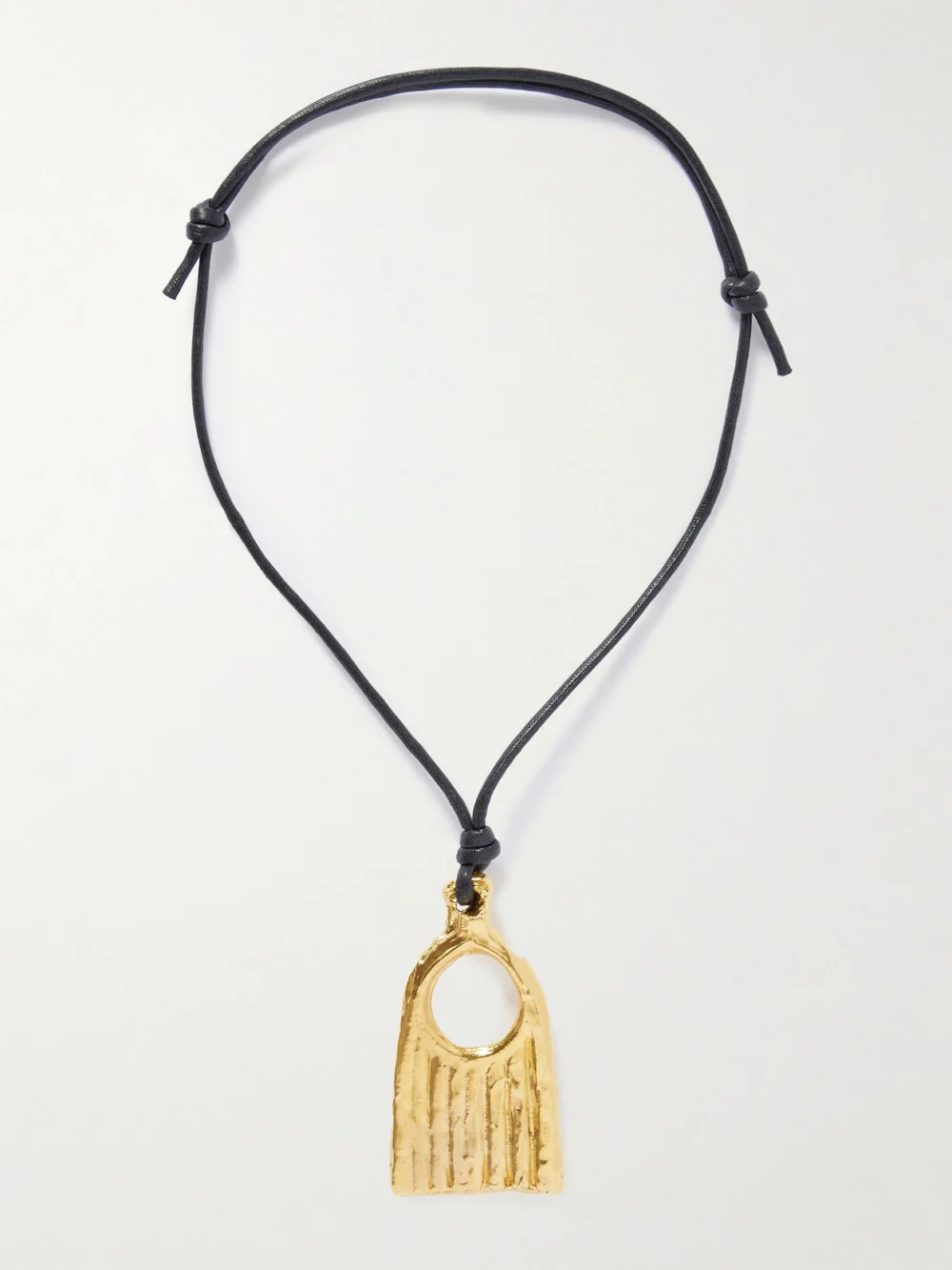 Close-up detail of the Alighieri The Vanitas Cord and Recycled Gold-plated Necklace