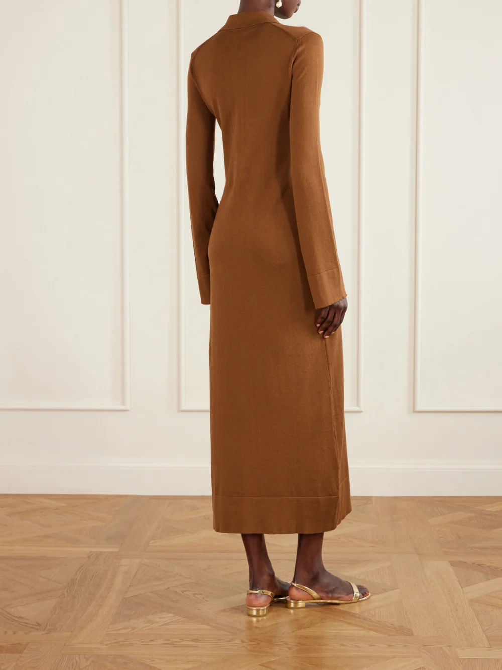 Back view of the Altuzarra Arp Cotton and Silk-blend Maxi Dress