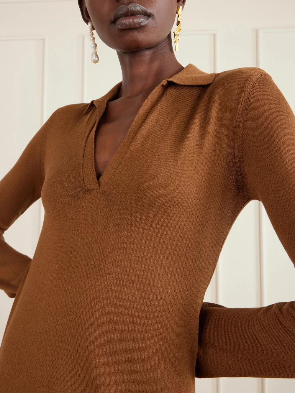Close-up detail of the Altuzarra Arp Cotton and Silk-blend Maxi Dress