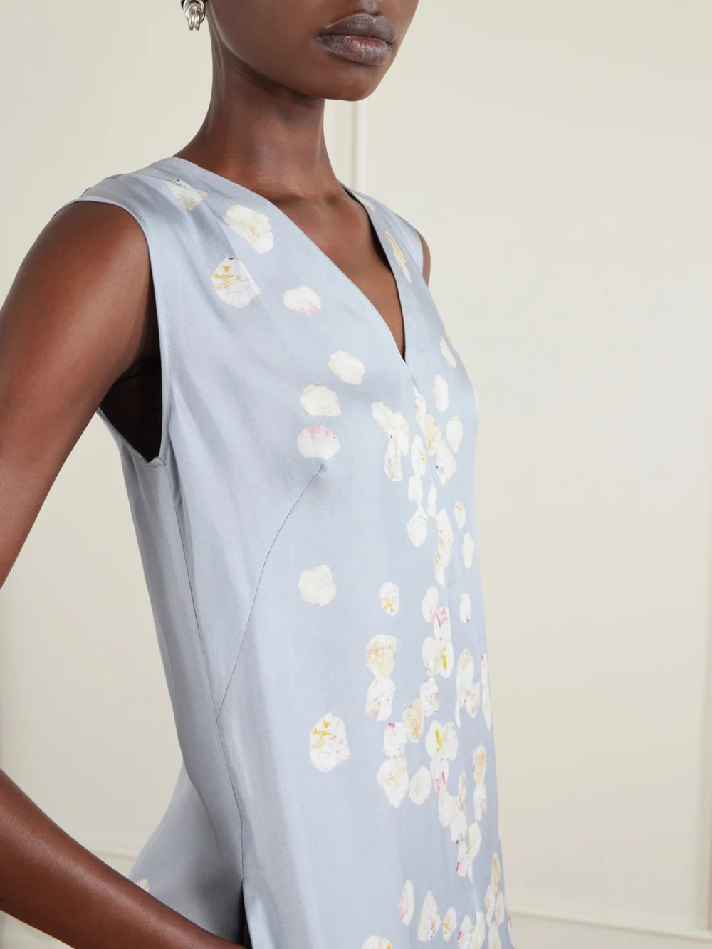Close-up detail of the Altuzarra Cherie Floral-print Silk-twill Midi Dress