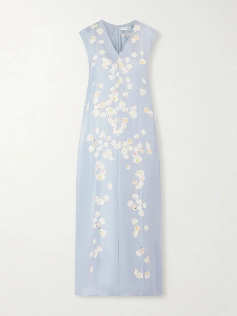 Altuzarra Cherie Floral-print Silk-twill Midi Dress in light blue
