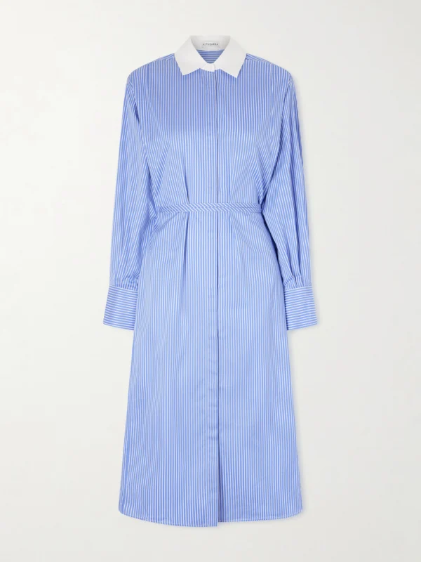 Altuzarra Floyd Belted Striped Cotton-poplin Midi Dress
